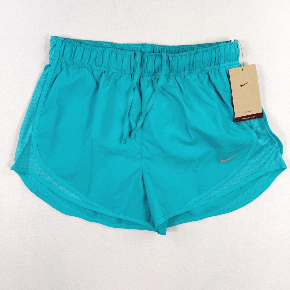 Nike Tempo Womens Brief-Lined Running Shorts Size XL Teal Blue HM6096-347